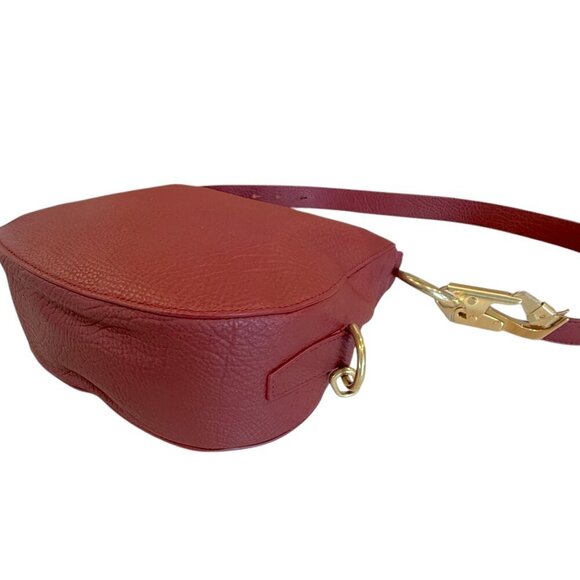 Burberry Knight Red Pebbled Leather Shoulder Bag with Gold hardware - Picture 4 of 16